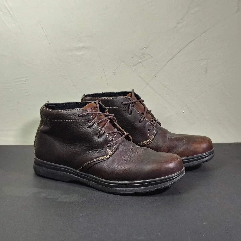 LL Bean Boots Mens 9 Brown Leather Waterproof Chukka 270751 Lace Up Ankle Shoes